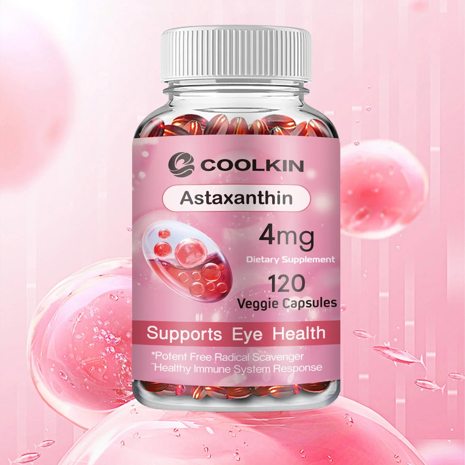 Astaxanthin - Supports Eyes, Promotes Nervous System Health, and Improves Immunity, Non-GMO Supplement