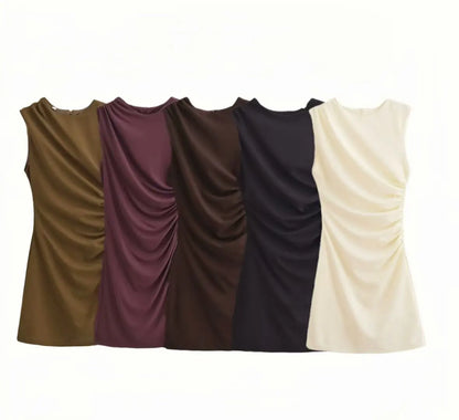 New Elegant Dresses Women's Summer 2025 New Fashion Tight Ruched Mini Party Women's Dress Street Youth Holiday Dress