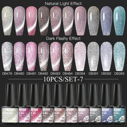 10PCS/Set Gel Nail Polish Set 125 Colors Glitter Semi Permanent Hybrid Gel Varnishes Base Top Coat Soak Off UV LED Nail Art Gel