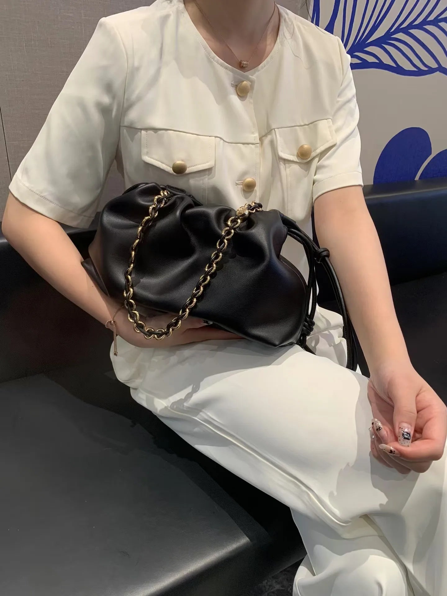 Brand Design Fashion High-grade Texture Leather Cloud Bag Luxury Ladies High Quality Cowhide Shoulder Crossbody Bags For Women