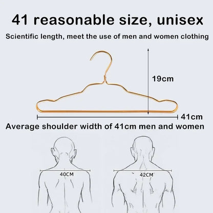 10pcs Aluminum Alloy Clothing Hanger Golden Durable Domestic Coat Supplies Organizer Wardrobe Organizer Clothing Storage Rack