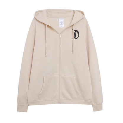 Disneyland Sweatshirt Castle Shining Mickey Disneyworld Letter Glitter Minnie Unisex Couple Women Zip Pocket Hooded Jumper Top Beige disneyland CHINA