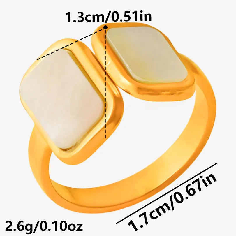 Sea Jewelry Shell Leaf Geometric Round Stainless Steel Rings For Women Men Accessories Open Adjustable Ring Beach Holiday Bagues