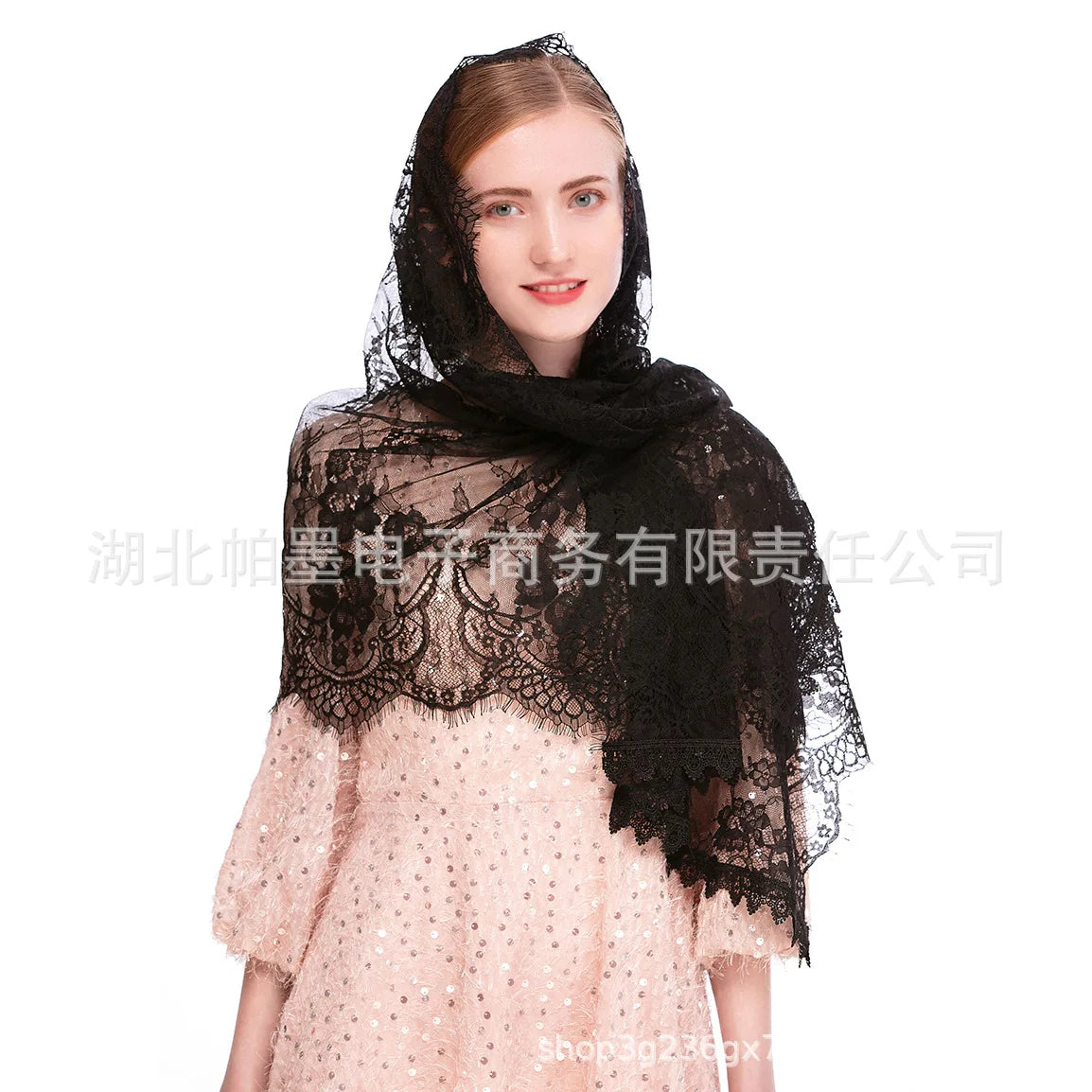 Mantilla Veil Long Length Lace Breathable Lightweight Soft for Wedding Church Ceremony Muslim Wedding Compatible with Wedding