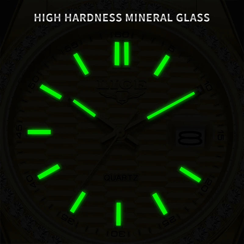 LIGE 2025 NEW Women's Watch Luxury Fashion quartz wristwatch ladies Stainless Steel Waterproof Calendar Watch for Women reloj