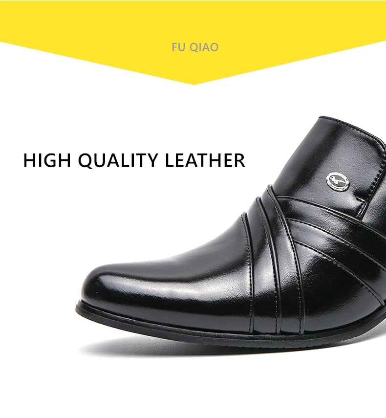 Men Formal Oxford Shoes Casual Business Office Party Loafers Men's High Heels Shoes Classic Men Shoes PU Leather Dress Shoes