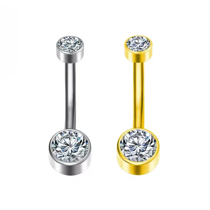 G23 Titanium Internally Thread Navel Piercing Jewellery Sexy Belly Button Rings 14G Navel Body Piercing CZ Beach Pendant Jewelry
