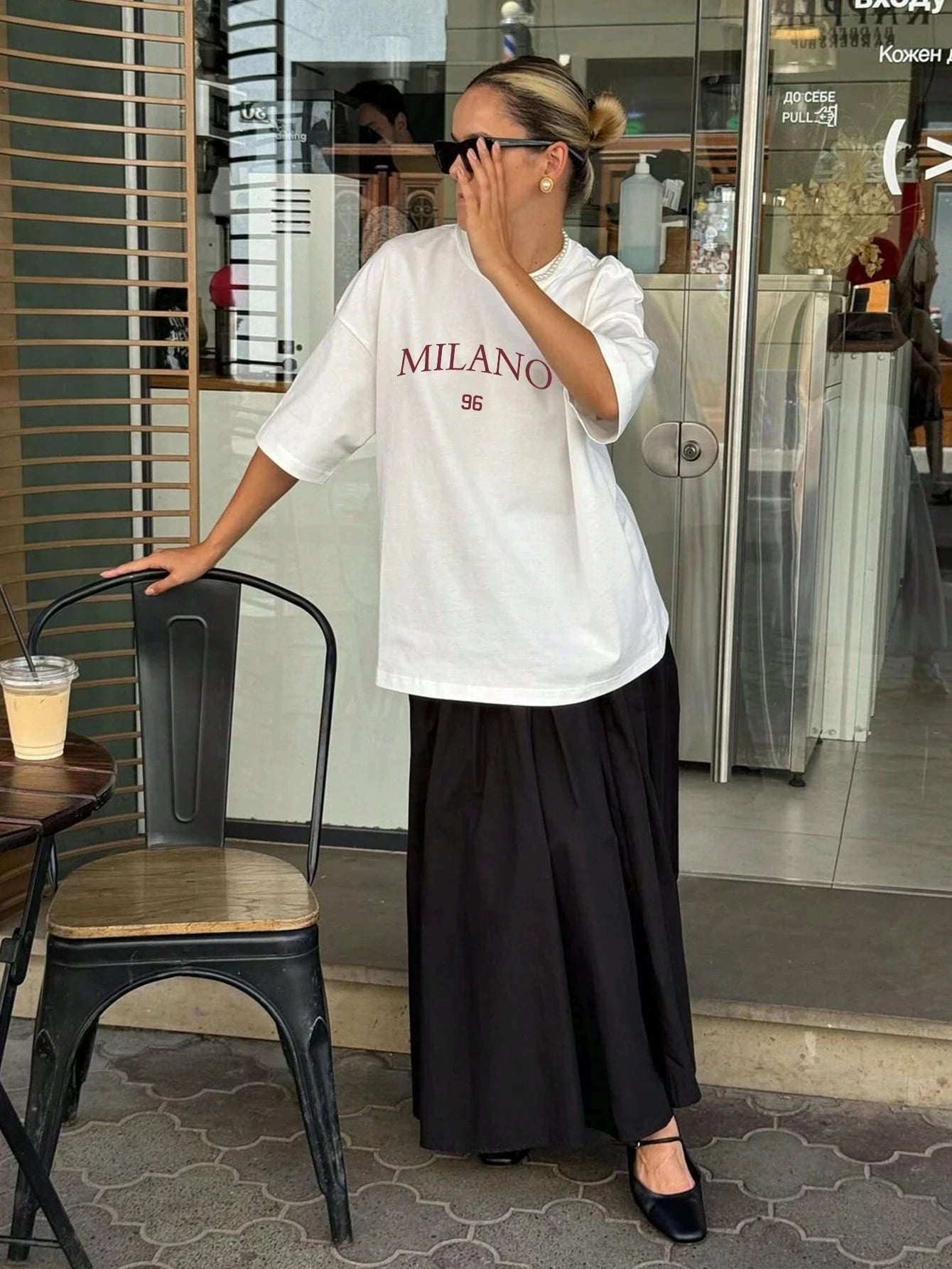 Plus Size Fashion Essential Oversized White MILANO 96 Tee for Effortless Style