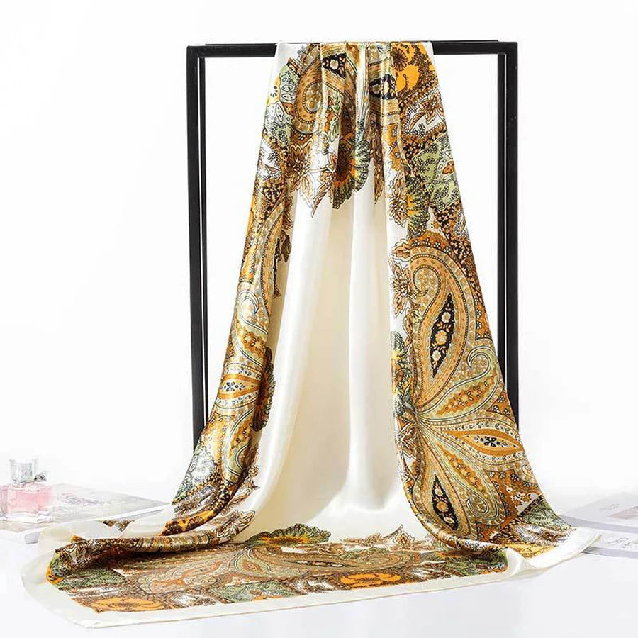 Head Scarf Women Pirate Costume Accessories Silk Red Bandana for Hair Wrapping Soft Neckerchief Silk Foulard Satin