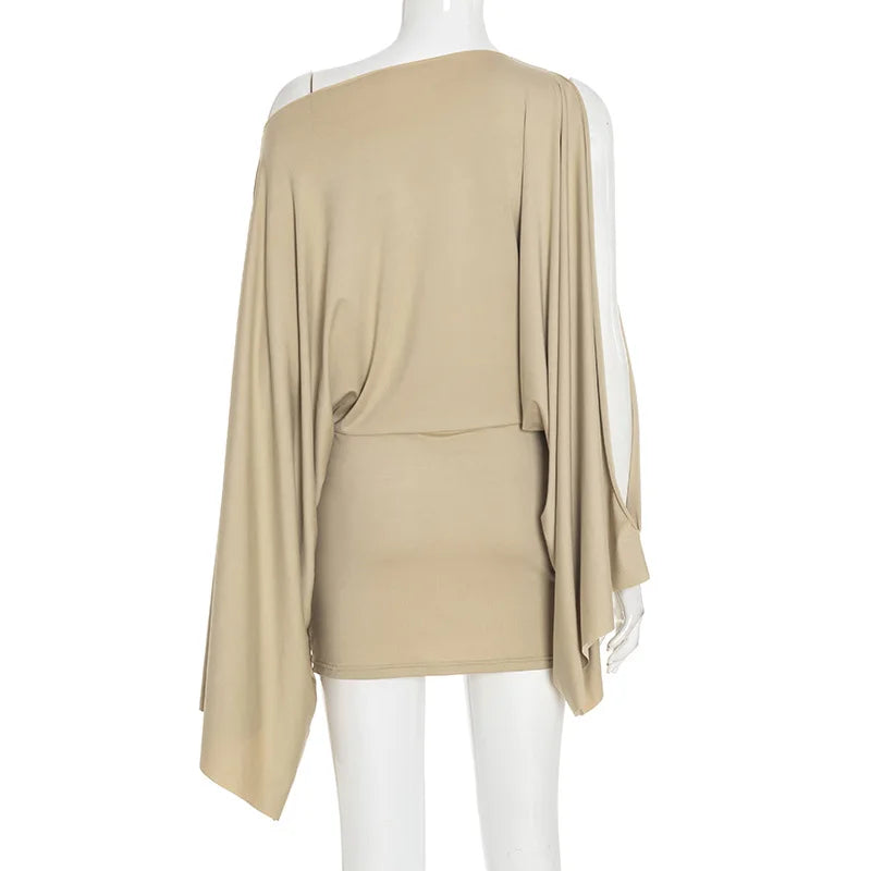 Nsauye Y2K Women Sexy High Street Fashion Mini Wrap Night Club Long Sleeve Dress Hollow Out Casual Evening Party Dress 2025