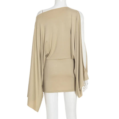 Nsauye Y2K Women Sexy High Street Fashion Mini Wrap Night Club Long Sleeve Dress Hollow Out Casual Evening Party Dress 2025