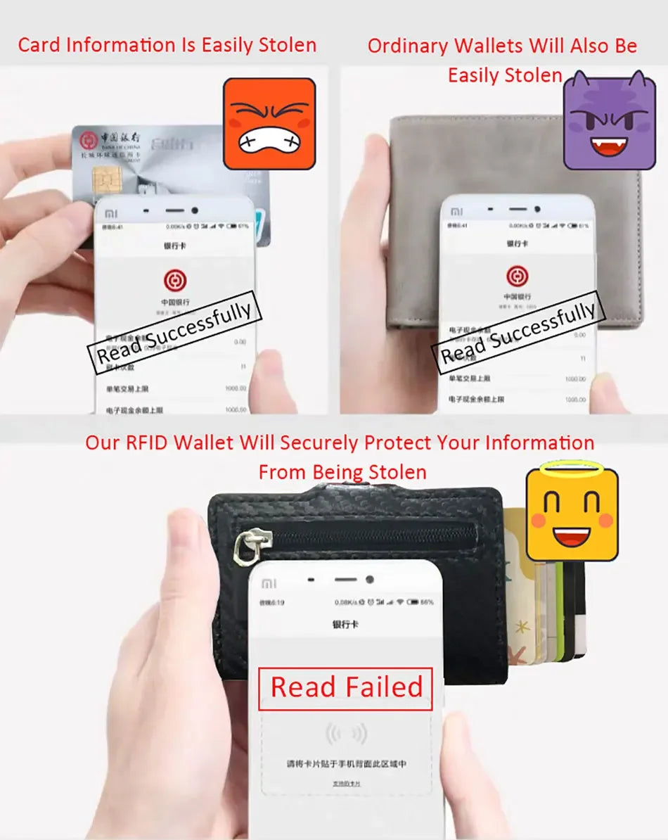 Anti Thief Rfid Credit Card Holder Wallet Men Women Smart Minimalist Wallets Slim Bank Cardholder Case Bag Purse Carteras Choice