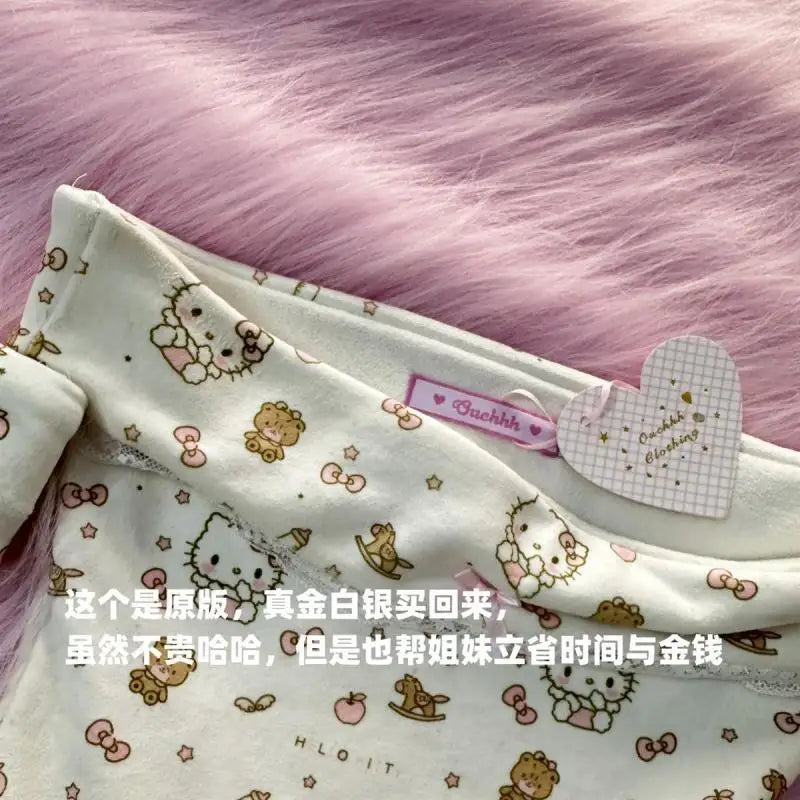 Japanese Hello Kittys Skirt Kawaii Cartoon Kittys Print Dress Y2K Girls Slim-Fit Cake Skirt Women's Sexy Strapless Dresses Gift