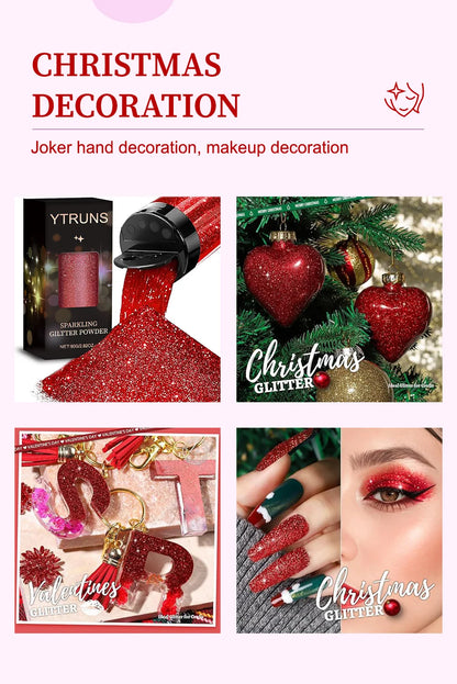 Laser Glitter Powder, 80g, 6 Colors, for Nail Art, Crafts, Candle Making, DIY Projects, Fine Glitter for Precise Designs