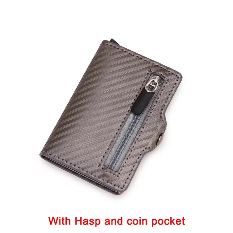 Anti Thief Rfid Credit Card Holder Wallet Men Women Smart Minimalist Wallets Slim Bank Cardholder Case Bag Purse Carteras Choice Carbon Grey