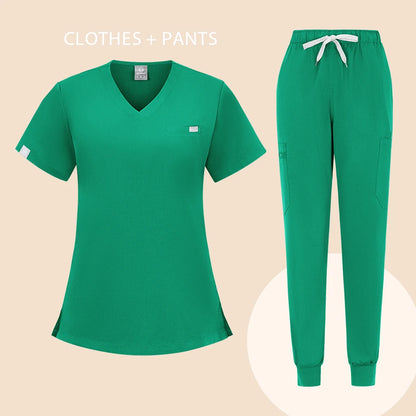 HZMNOI Thick Highquality Suit Unisex Pharmacy Nursing Hospital Doctor's Work Clothes Dental Clinic Beauty Salon Surgical Clothes Badiee Stylez