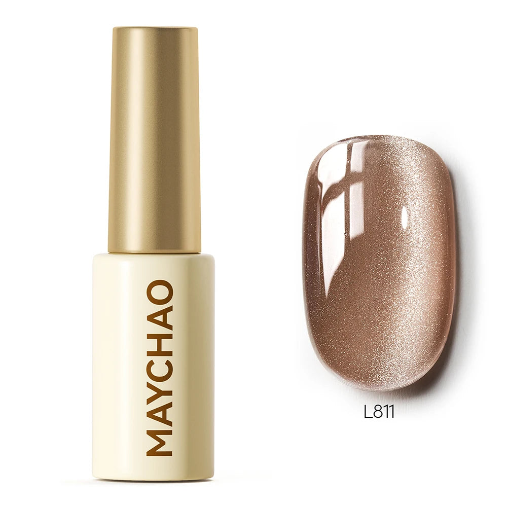 MAYCHAO 5ML Gel Nail Polish 9D Laser Diamond Glitter Cat Eye Gel Semi-Permanent Soak Off UV LED Gel Nail Manicure Tools Nail Art L811
