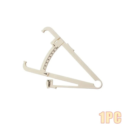 1pc Household Non-slip Body Fat Testing Tool Caliper Fitness Measure High Precision Sebum Meter Body Fat Thickness Monitor Clip Beige
