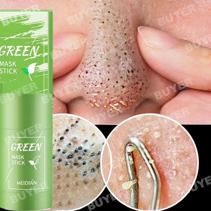 Green Tea Remove Blackhead Solid Mask Dispel Acne Blemish Cleansing Stick Mask Shrink Pores Tighten Whitening Repair Skin Care