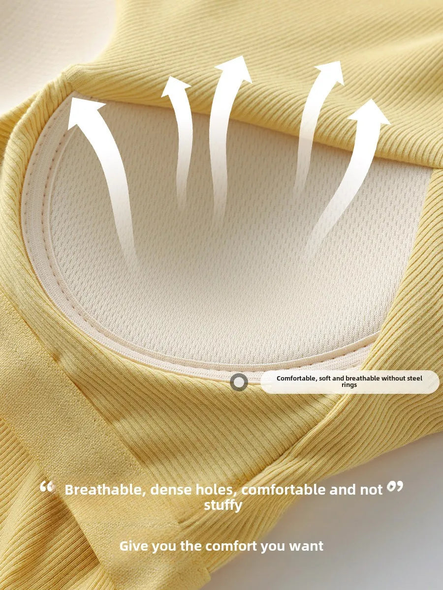 2025 Summer Women Strappy Tank Top Built-in Bra Seamless Wirefree Push Up Y2K Fashion Tube Top Innerwear Outerwear Hot Selling