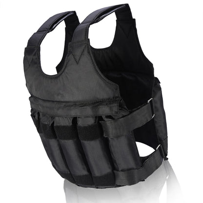 Fitness Weighted Vest with 12 Pouches for Sand or Steel Plates, Made of Durable Oxford Fabric, for Weight Loss and Exercise