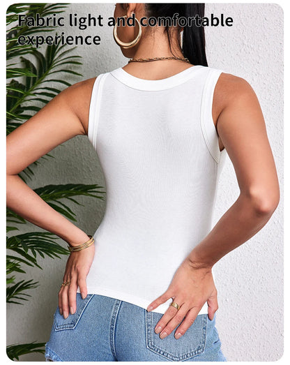 Ladies Four Seasons Solid Color Vest Fashion Joker Young Woman Threaded Camisole plus Size Bottoming Vest
