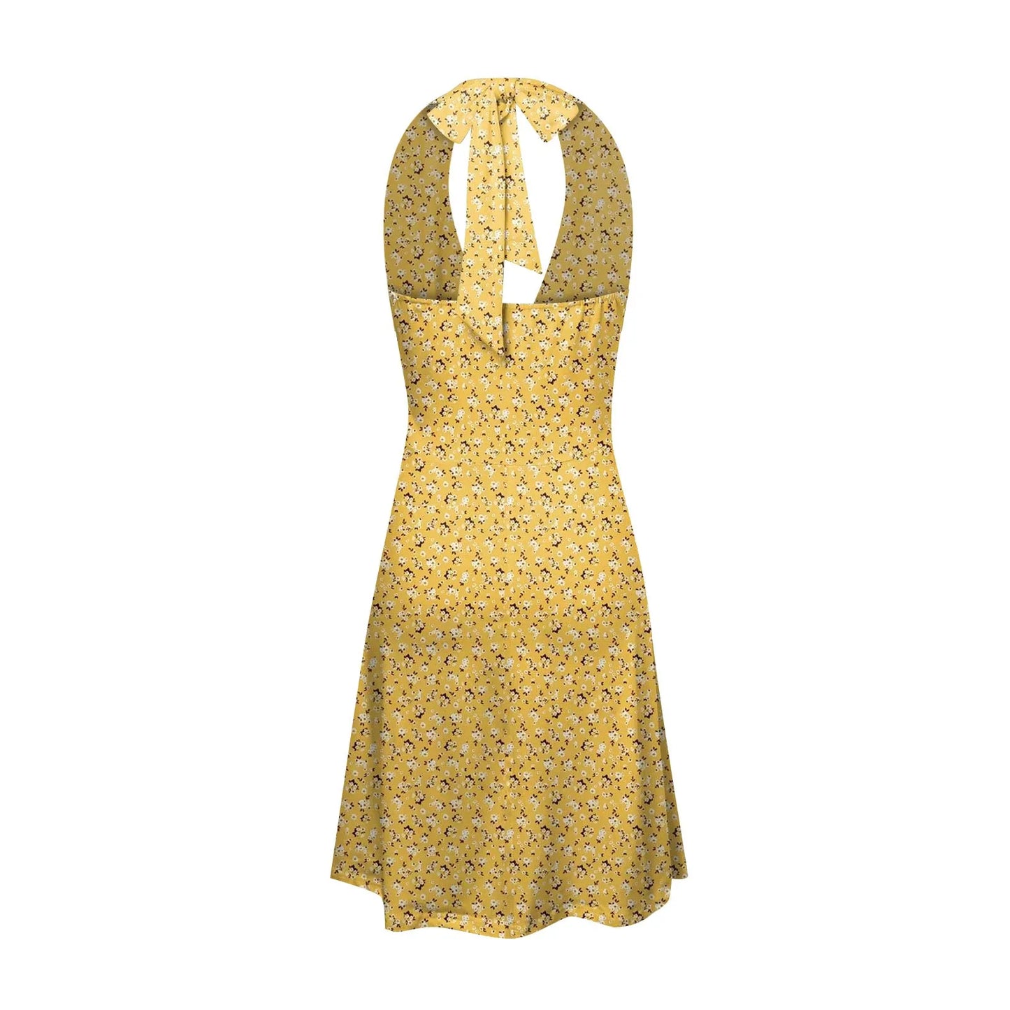 Ladies' Sexy Elegant Bohemian Floral Printed Summer Sleeveless Deep V-neck High Waist Beach Vacation A-line Daily Ruffle Dresses