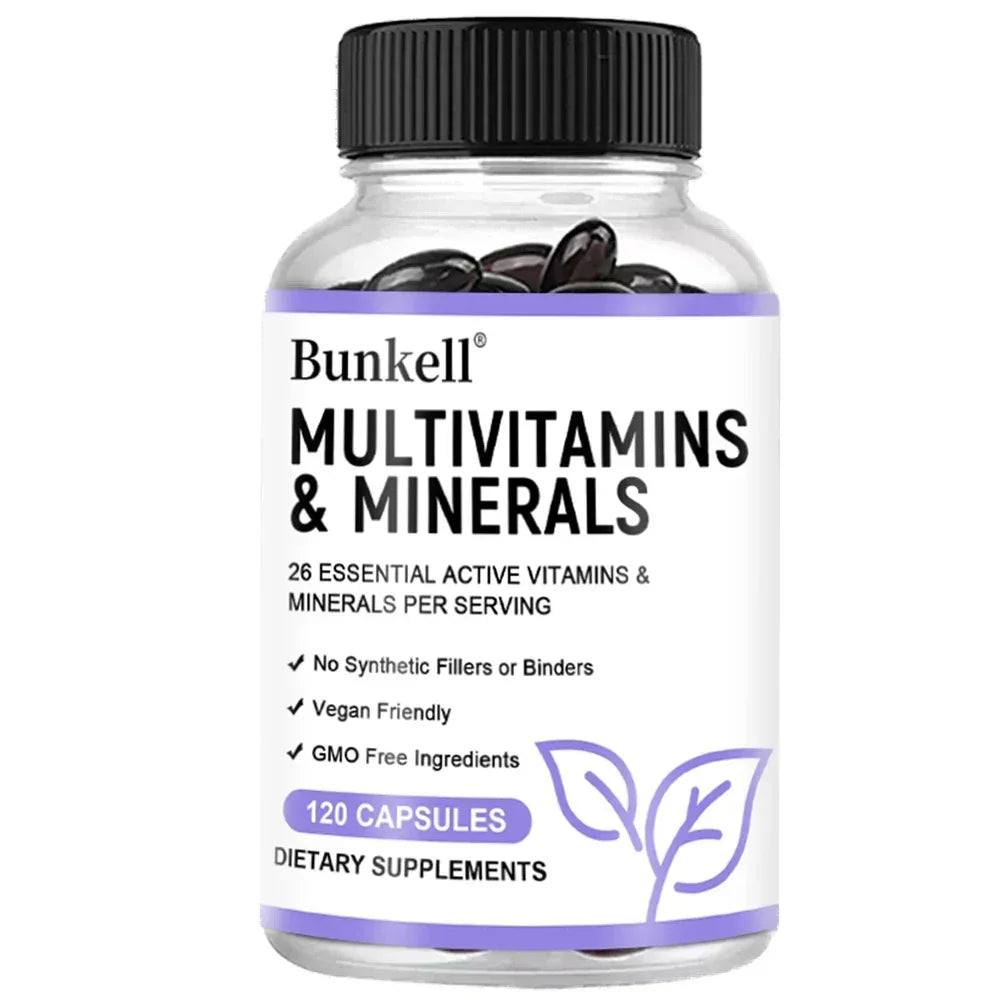 Multivitamin Capsules with Minerals,Repairs Skin,Promotes Liver Health,Improves Anemia and Vitamin Deficiencies,Boosts Energy 120 count-1 bottle