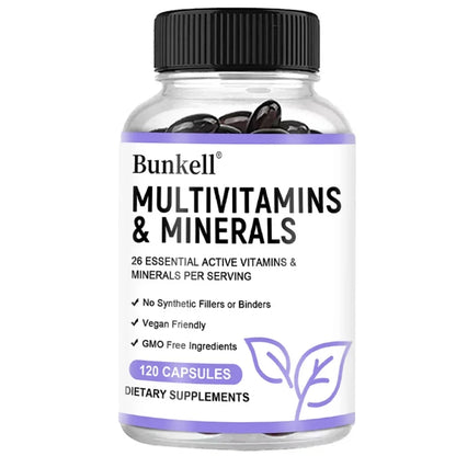 Multivitamin Capsules with Minerals,Repairs Skin,Promotes Liver Health,Improves Anemia and Vitamin Deficiencies,Boosts Energy 120 count-1 bottle