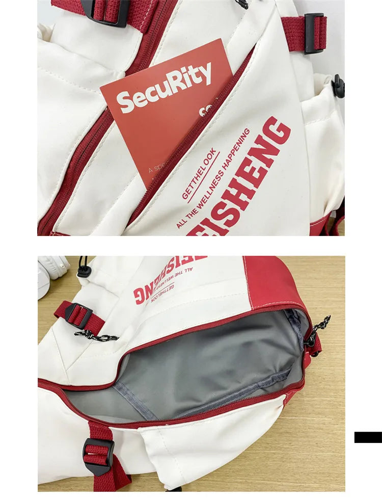 New Y2k Portable Light Nylon Crossbody Bag Trendy Rucksack Travel Shoulder Bag Casual knapsack Outdoor Sports Unisex Chest Packs