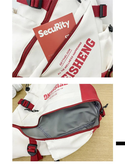 New Y2k Portable Light Nylon Crossbody Bag Trendy Rucksack Travel Shoulder Bag Casual knapsack Outdoor Sports Unisex Chest Packs