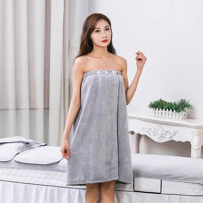 1pc Wearable Bath Wrap Towels For Women Adult Shower Spa Wrap Pure Color Tube Top Bath Skirt Big Bath Towel Wrap Bathrobe Shower GRAY 80 140cm