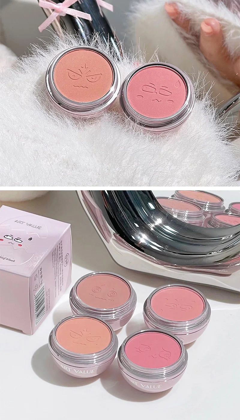 No-Mischief Blush - Multi-functional Solid Makeup Egg for Low-Saturation Gray-Pink Tint with Flawless Finish