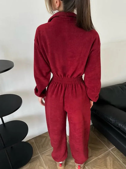 Jumpsuits Women Rompers One Piece Full Sleeve Zipper Overalls Long Pants Elastic High Waist Rompers Y2k Streetwear Jumpsuit 2025 Badiee Stylez