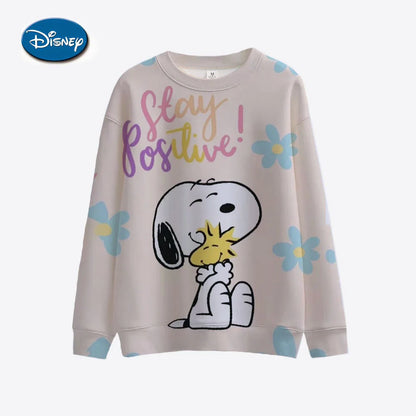 Mickey Mouse Print Women Hoodies Sweatshirts Streetwear Cute Oversized Hoodies Pullover Cropped Hoodies Females Y2k