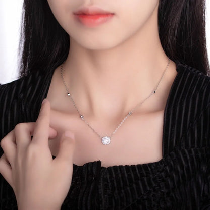 FEOBUR 1-3CT Moissanite Necklace for Women Certified 925 Sterling Silver Sparkling Lab Diamond Pendant Chain Party Jewelry GRA - Badiee Stylez