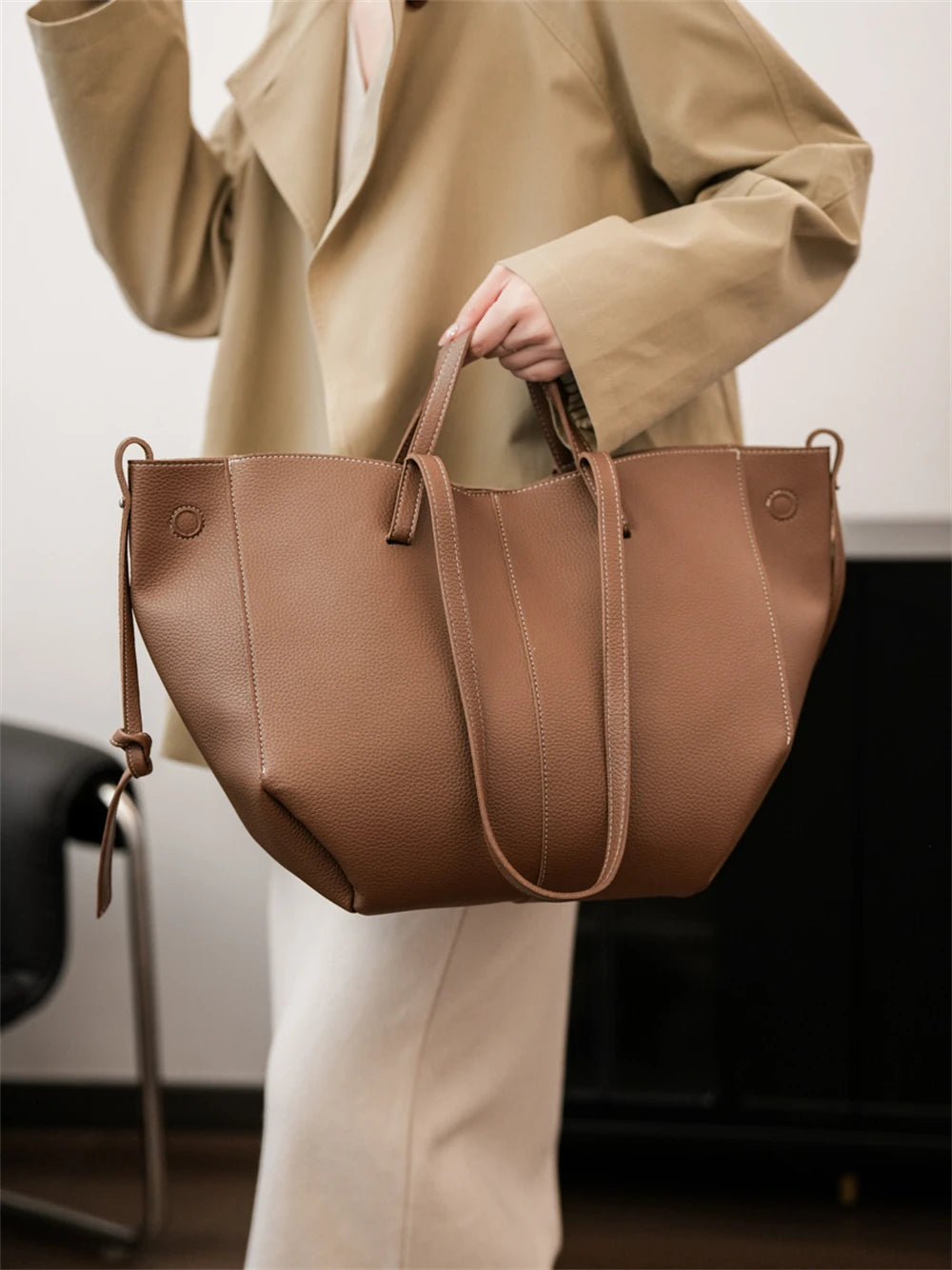 MOODS Branded Underarm Shoulder Bags For Women 2024 Latest Luxury Designer Handbags Soft PU Leather Large Capacity Shopping Tote