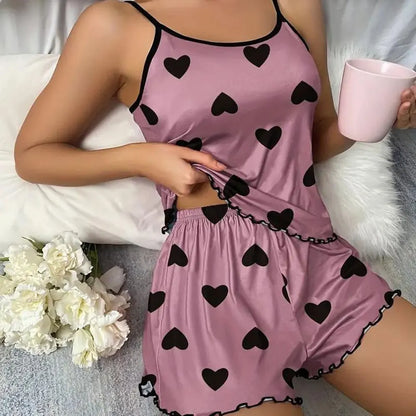 Silk Homewear With Cozy Loungwear Suits For Lounge Women sets Women's Pajamas Pajama Sets Casual Summer Camisole Undershirt Suit