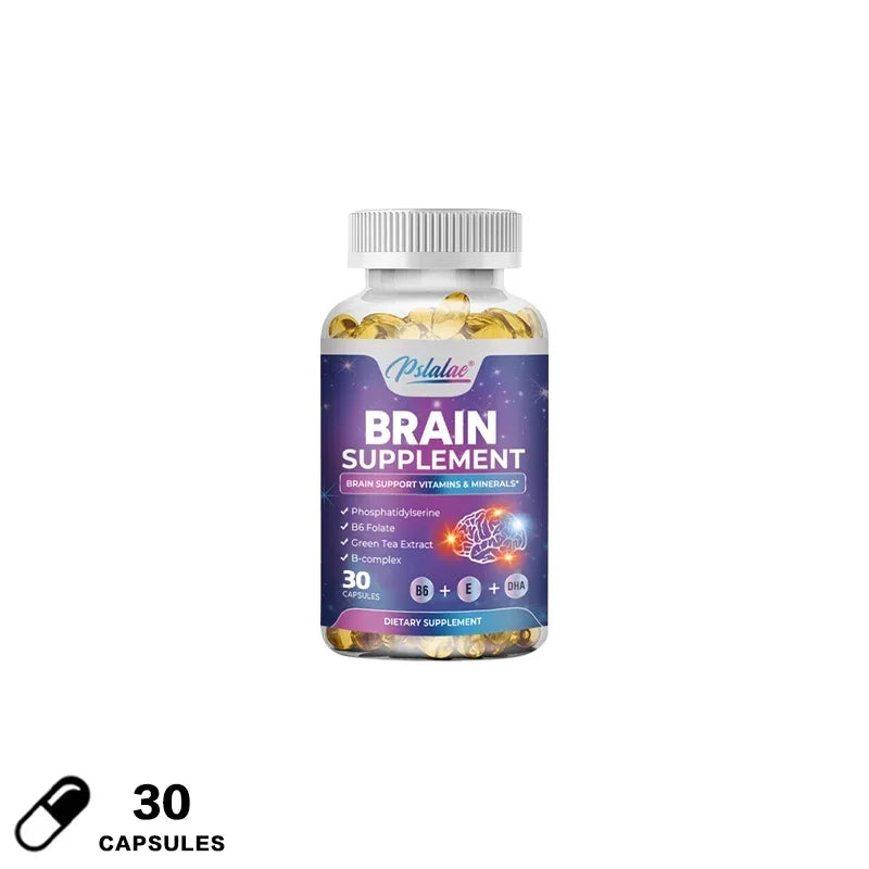 Brain Supplement - Contains B Vitamins To Support Brain Health, Improve Cognitive Function, and Enhance Memory and Concentration 30 Capsules