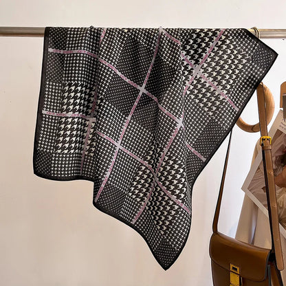 Fashion 70cm Cotton Square Scarf Women Floral Print Design Bandanas Lady Scarves Headband Accessories Handkerchief Hair QME173-03 65x65cm