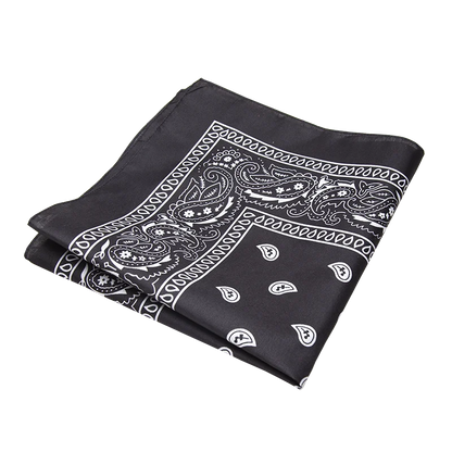 Fashion Hip Hop Bandana Kerchief Unisex Black Hair Band Neck Scarf Headwear Wrist Wraps Head Square Scarves Print Handkerchief