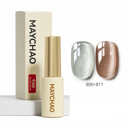 MAYCHAO 5ML Gel Nail Polish 9D Laser Diamond Glitter Cat Eye Gel Semi-Permanent Soak Off UV LED Gel Nail Manicure Tools Nail Art 800And811