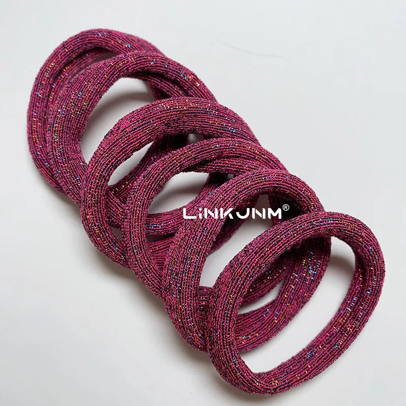 6PCS Women Glitter Hair Scrunchies Girls Elastic Hair Rubber Bands Hair Holder/Gum Hair Accessories Ponytail Hair Holders Badiee Stylez