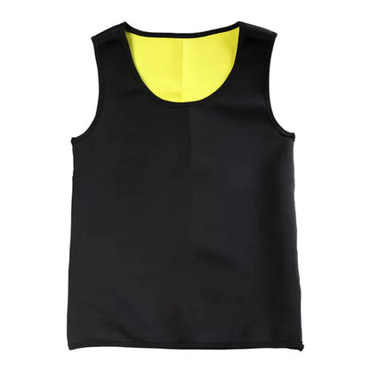 Men Training T-shirts Sauna Effect Sports Vest Exercise Tops Fitness Clothes Slimming Weight Loss Sportswear Workout Activewear Yellow Black