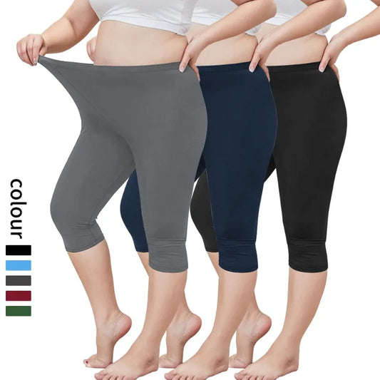 Women Plus Size Fit Short Fitness Seven Points Pants High Waist Fashion Solid 200lbs Sports Shorts Gym Outdoor Casual Yoga Pants