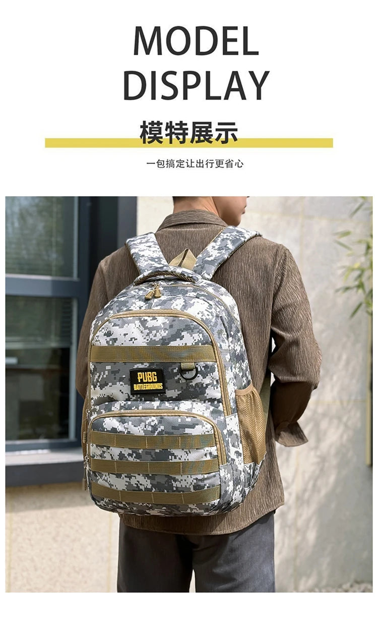 Camouflage Tactical Backpack for Men Large Capacity Outdoor PUBG Style Waterproof Travel School Bag Multifunctional for Daily Us
