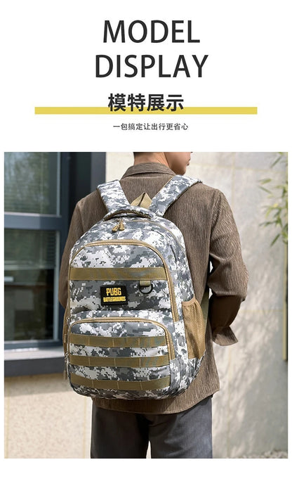 Camouflage Tactical Backpack for Men Large Capacity Outdoor PUBG Style Waterproof Travel School Bag Multifunctional for Daily Us