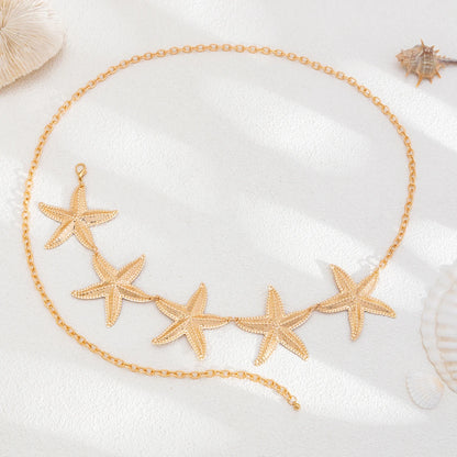 Ingemark Vintage Metal Star Starfish Waist Belly Belt Chain for Women 2025 New Fashion Boho Summer Beach Bikini Body Jewelry New