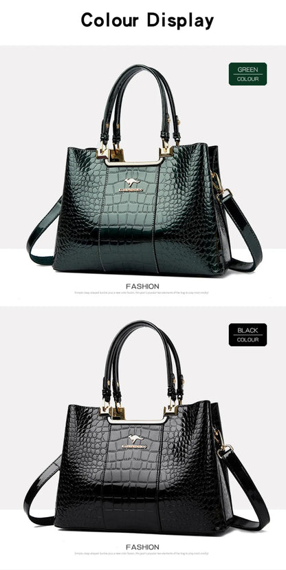 Three Layers Women Shoulder Bags Luxury Designer High Quality Patent Leather Messenger Casual Tote Bag Large Capacity Hand bags