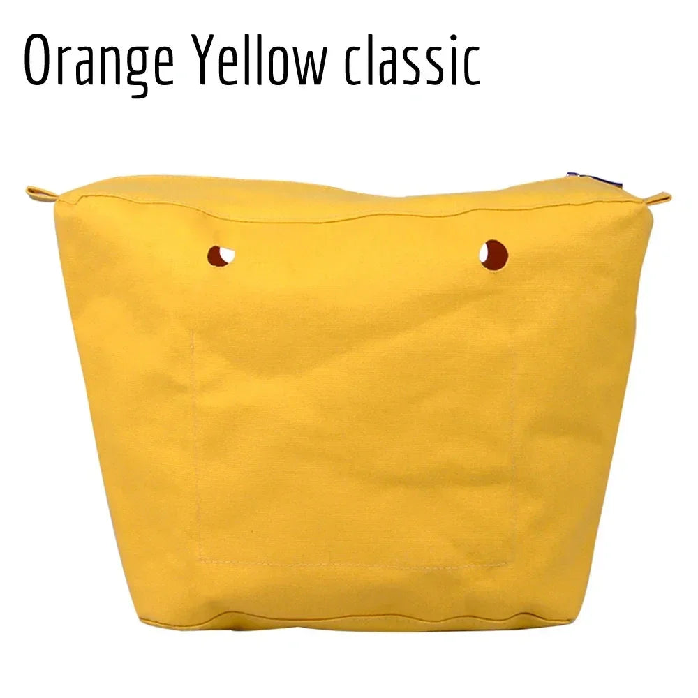 TANQU New Waterproof Inner Bag Organizer Insert Zipper Pocket for Classic Mini Obag Canvas Material for O Bag orange yellow classi CHINA
